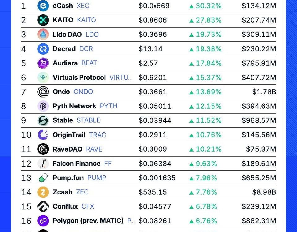 Weekly Crypto Winners: A Comprehensive Analysis of Top Gainers